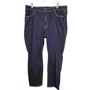 Old Navy Women's High-Rise Wow Straight Dark Blue Jeans Size 16 Short
